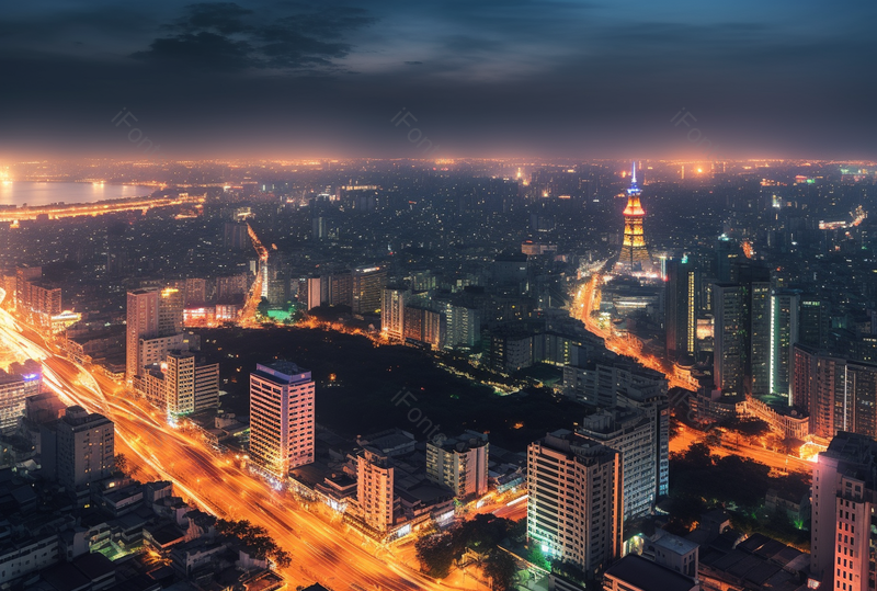 南京城市夜景灯火通明繁华的现代城,高清,摄影图,摄影图片,图片大全,摄影图免费下载